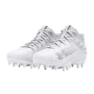 Under Armour Boys Blur Select MC Football Cleat Size 6 White Silver NWOB